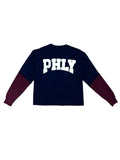 Phly P Two-Tone Sweatshirt (Midnight Blue/Maroon)